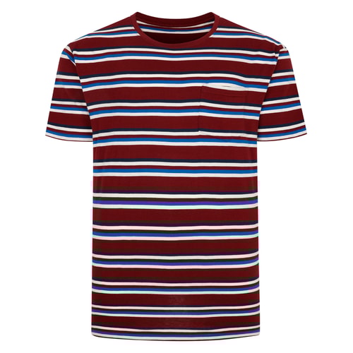 Bigdude Stripe T-Shirt Burgundy Tall